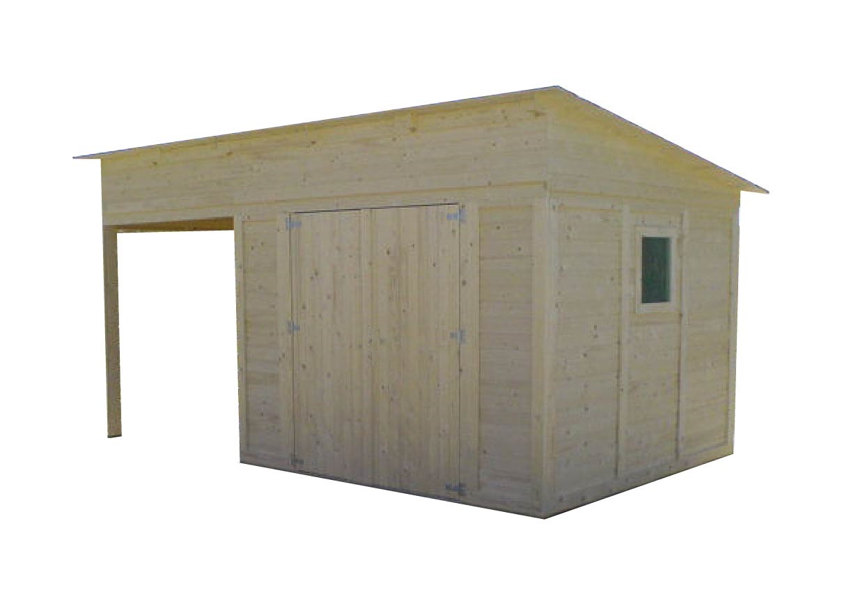 Záhradný drevený domček s terasou TOL  5,7m2 + 4,8m2, 24mm, s okny