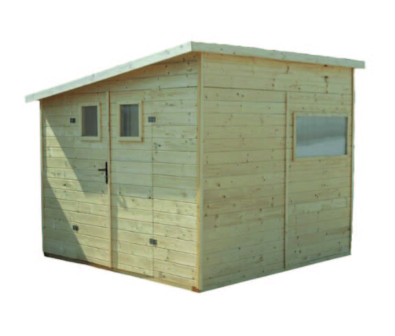 Záhradný drevený domček GOMARA 3,8 x 3,8 m, 16mm, rovná strecha