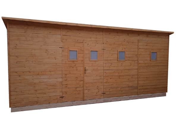 Záhradný drevený domček 3,3x6,3m, s oknami PALACANT