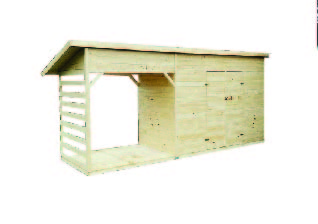 Dreváreň / kôľňa s domčekom, 5,2x1,7m, 16 mm